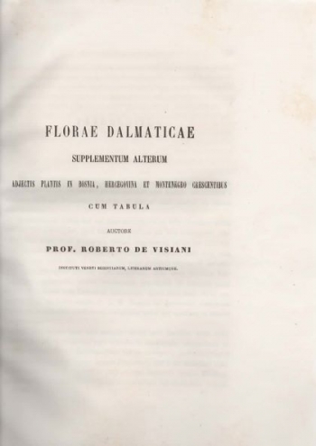 Florae Dalmaticae supplementum alterum adjectis plantis in Bosnia, Hercegovina et Montenegro crescentibus cum tabula